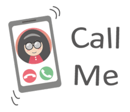 Pink dress Cute Glasses Girl sticker #7445346