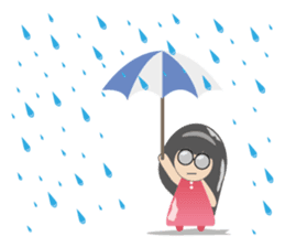 Pink dress Cute Glasses Girl sticker #7445349