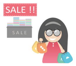 Pink dress Cute Glasses Girl sticker #7445351