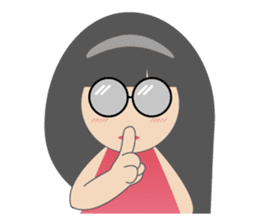 Pink dress Cute Glasses Girl sticker #7445353