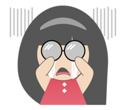 Pink dress Cute Glasses Girl sticker #7445355