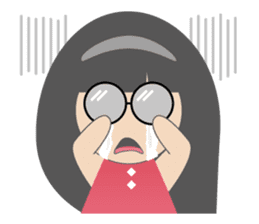 Pink dress Cute Glasses Girl sticker #7445355