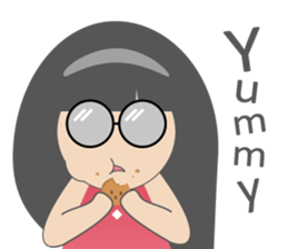 Pink dress Cute Glasses Girl sticker #7445356