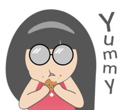 Pink dress Cute Glasses Girl sticker #7445356