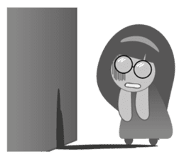 Pink dress Cute Glasses Girl sticker #7445357