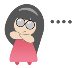 Pink dress Cute Glasses Girl sticker #7445360