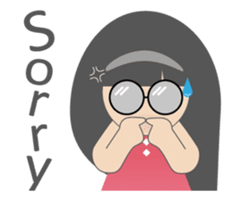 Pink dress Cute Glasses Girl sticker #7445361