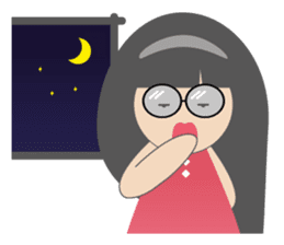 Pink dress Cute Glasses Girl sticker #7445363