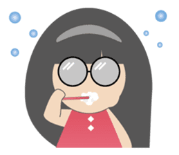 Pink dress Cute Glasses Girl sticker #7445364