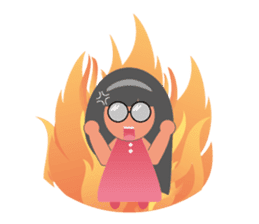 Pink dress Cute Glasses Girl sticker #7445366