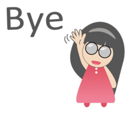 Pink dress Cute Glasses Girl sticker #7445371