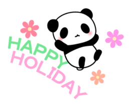 Panda and seasonal events (English) sticker #7446071
