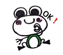 happy cute frog sticker #7446215