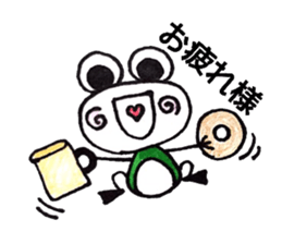 happy cute frog sticker #7446221