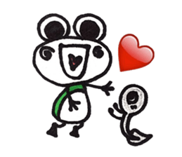 happy cute frog sticker #7446243