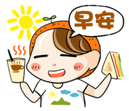 Orange comic life2 sticker #7446336