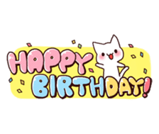 White cat to celebration sticker #7447213