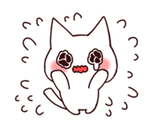 White cat to celebration sticker #7447228