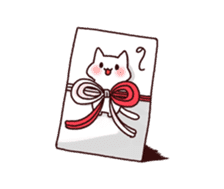 White cat to celebration sticker #7447237