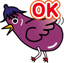 Eggplant chick piyo piyo Nasby2 sticker #7447293