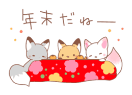 Three foxes Autumn and winter version sticker #7447975