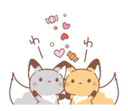 Three foxes Autumn and winter version sticker #7447977