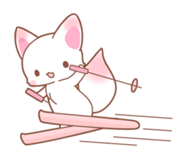 Three foxes Autumn and winter version sticker #7448004