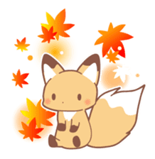 Three foxes Autumn and winter version sticker #7448007