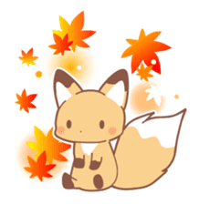 Three foxes Autumn and winter version sticker #7448007