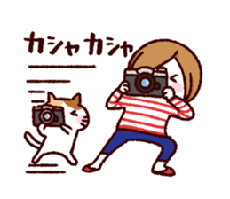 Girls and camera sticker #7448493