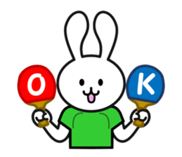 table tennis of white rabbit sticker #7450254
