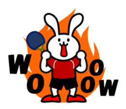 table tennis of white rabbit sticker #7450257