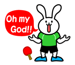 table tennis of white rabbit sticker #7450266