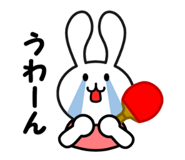 table tennis of white rabbit sticker #7450269