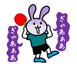 table tennis of white rabbit sticker #7450270