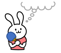 table tennis of white rabbit sticker #7450275