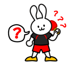 table tennis of white rabbit sticker #7450276