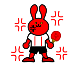 table tennis of white rabbit sticker #7450280