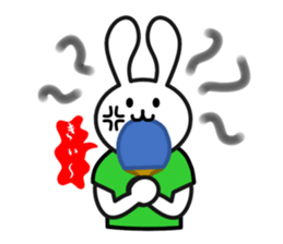 table tennis of white rabbit sticker #7450281