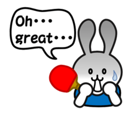 table tennis of white rabbit sticker #7450289