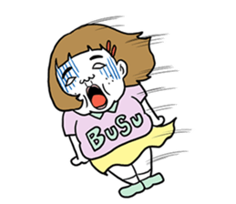 Ugly but charming woman. sticker #7453206