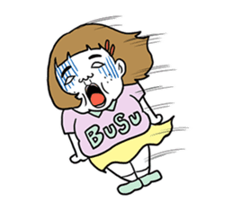 Ugly but charming woman. sticker #7453206