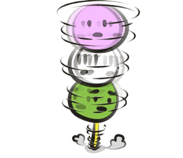 funny Three Colored Dumplings(eng) sticker #7454224