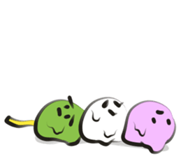 funny Three Colored Dumplings(eng) sticker #7454225