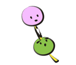 funny Three Colored Dumplings(eng) sticker #7454229