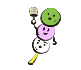 funny Three Colored Dumplings(eng) sticker #7454233