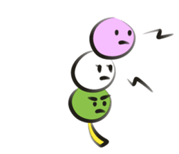 funny Three Colored Dumplings(eng) sticker #7454236