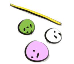funny Three Colored Dumplings(eng) sticker #7454237