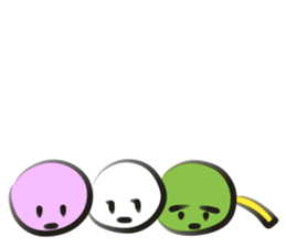 funny Three Colored Dumplings(eng) sticker #7454239