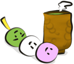 funny Three Colored Dumplings(eng) sticker #7454243